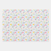 Happy Easter Spring Bloemen Easter Eggs Baskets Inpakpapier Vel (Voorkant 3)