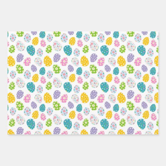 Happy Easter Spring Bloemen Easter Eggs Baskets Inpakpapier Vel (Voorkant)