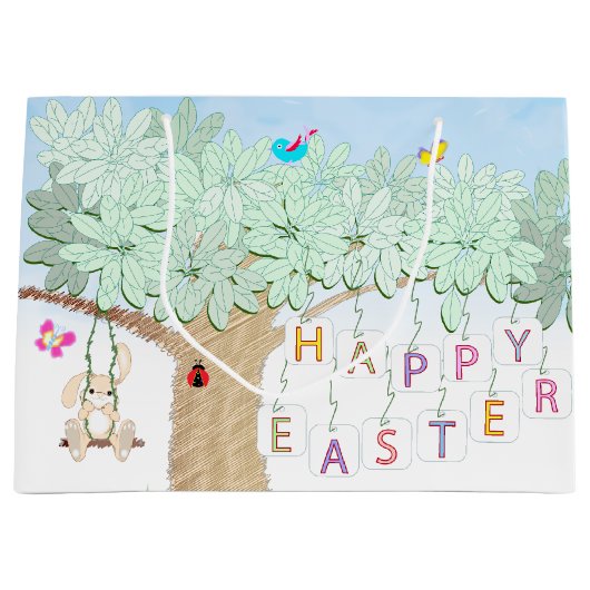 Happy Easter Spring Celebration Garden Party Groot Cadeauzakje (Voorkant)