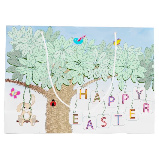 Happy Easter Spring Celebration Garden Party Groot Cadeauzakje (Achterkant)