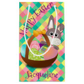 Happy Easter Spring Checkerboard op maat Klein Cadeauzakje (Achterkant)