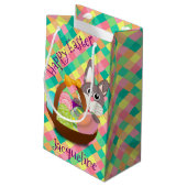 Happy Easter Spring Checkerboard op maat Klein Cadeauzakje (Achterkant Gekanteld)
