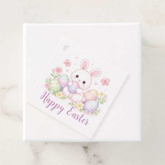 Happy Easter Spring Design - Cute Easter Bunny  Bedankjes Labels (In situ)
