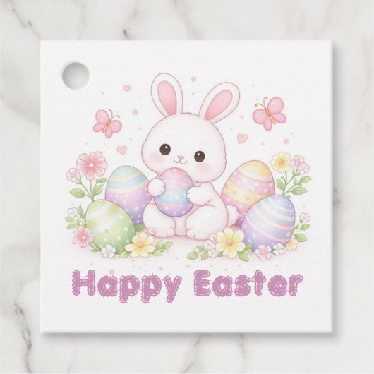 Happy Easter Spring Design - Cute Easter Bunny  Bedankjes Labels (Voorkant)