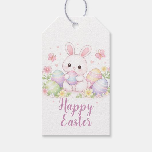Happy Easter Spring Design - Cute Easter Bunny  Cadeaulabel (Voorkant)