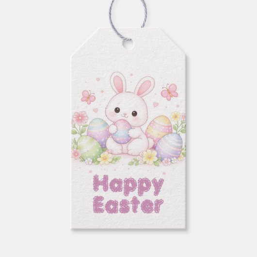 Happy Easter Spring Design - Cute Easter Bunny  Cadeaulabel (Voorkant)
