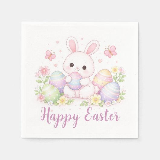 Happy Easter Spring Design - Cute Easter Bunny  Servet (Voorkant)