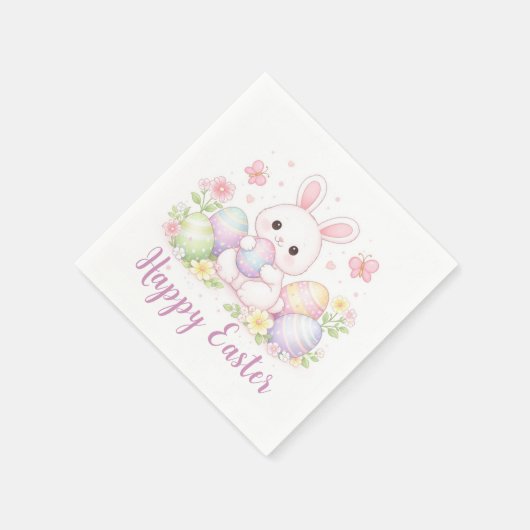Happy Easter Spring Design - Cute Easter Bunny Servet (Hoek)