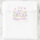 Happy Easter Spring Design - Cute Easter Bunny  Vierkante Sticker (Tas)