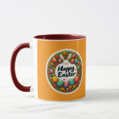 Happy Easter – Spring Floral Circle caneca Mok (Links)