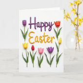 Happy Easter Spring Flower Card Kaart (Gele Bloem)