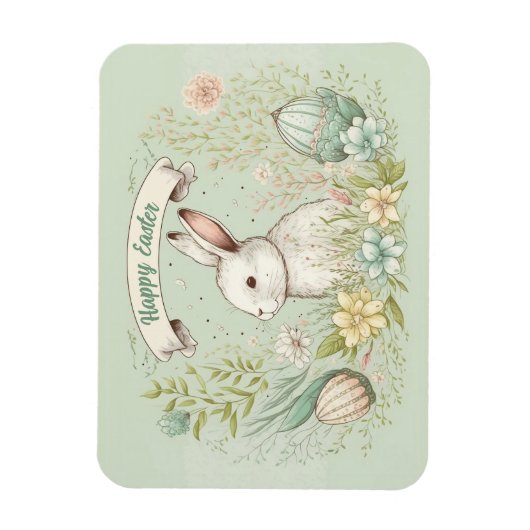Happy Easter Spring flower-illustratie Magneet (Verticaal)