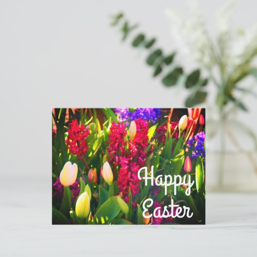 Happy Easter Spring Flowers #5 Briefkaart (Staand voorkant)
