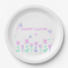 Happy Easter Spring Garden Paper-Bord Papieren Bordje