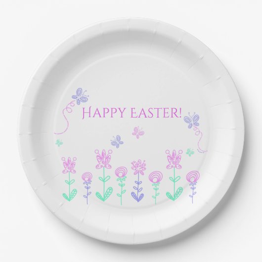 Happy Easter Spring Garden Paper-Bord Papieren Bordje (Voorkant)