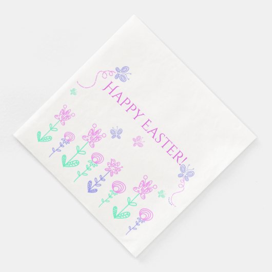 Happy Easter Spring Garden Paper Napkins Servetten (Hoek)
