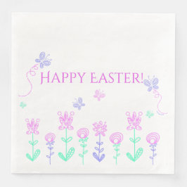 Happy Easter Spring Garden Paper Napkins Servetten