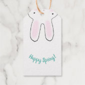 Happy Easter Spring leuke Bunny grappige tweezijdi Cadeaulabels (Achterkant)