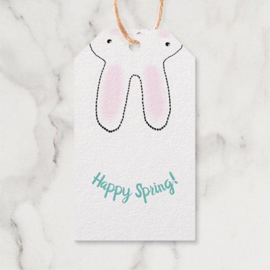 Happy Easter Spring leuke Bunny grappige tweezijdi Cadeaulabels (Achterkant)