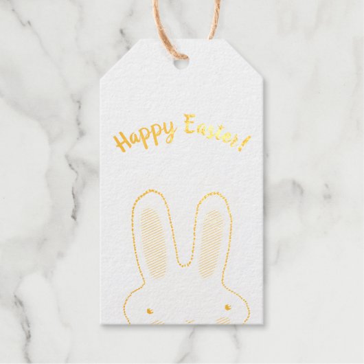 Happy Easter Spring leuke Bunny grappige tweezijdi Cadeaulabels (Voorkant)