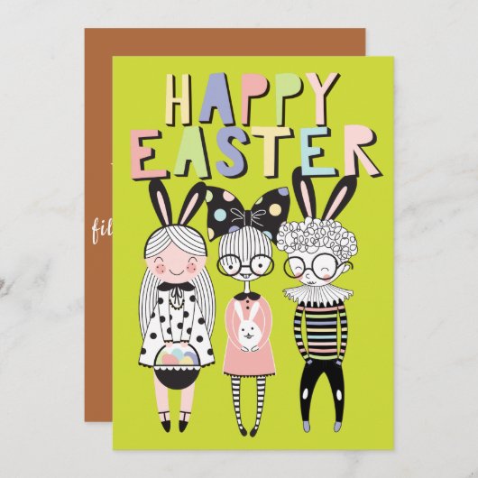 Happy Easter | Steekproef Feestdagenkaart (Voorkant / Achterkant)