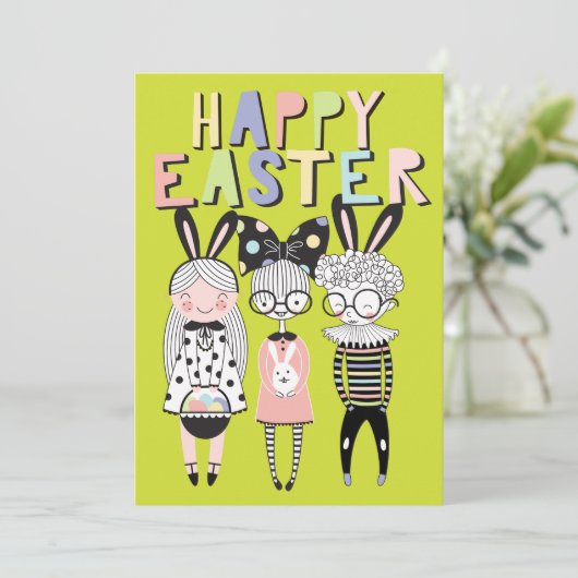 Happy Easter | Steekproef Feestdagenkaart (Staand voorkant)