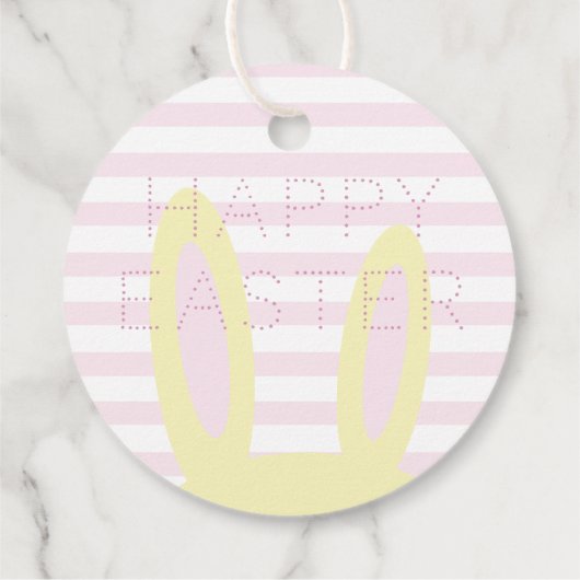 Happy Easter | Steenroze en geel tandvlees Bedankjes Labels (Achterkant)