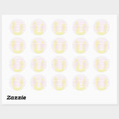 Happy Easter | Steenroze en geel tandvlees Ronde Sticker (Vel)
