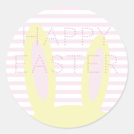 Happy Easter | Steenroze en geel tandvlees Ronde Sticker