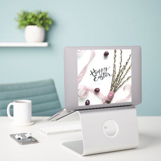 HAPPY EASTER STICKER (Laptop op bureau)