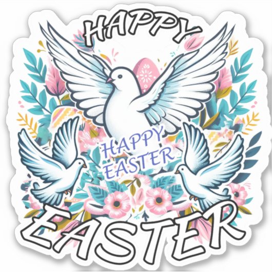 Happy Easter Sticker (Voorkant)