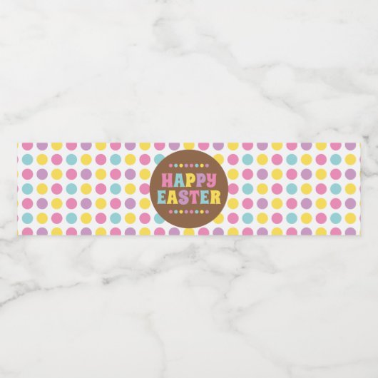 Happy Easter Stippen Waterfles Label Etiket (Enkel label)