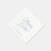Happy Easter-stoffige blauwe aangepaste script ele Servet (Hoek)