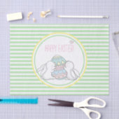 Happy Easter | Stompen en groene strepen Tissuepapier (Craft)