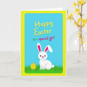 Happy Easter Striped Egg Card Kaart (Gele Bloem)