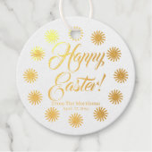 Happy Easter sun border aangepaste script vrolijk  Bedankjes Labels (Voorkant)