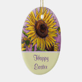 Happy Easter Sunflower Decoration Keramisch Ornament (Rechts)