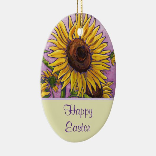 Happy Easter Sunflower Decoration Keramisch Ornament (Rechts)