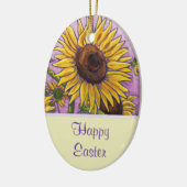 Happy Easter Sunflower Decoration Keramisch Ornament (Links)