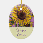 Happy Easter Sunflower Decoration Keramisch Ornament (Voorkant)