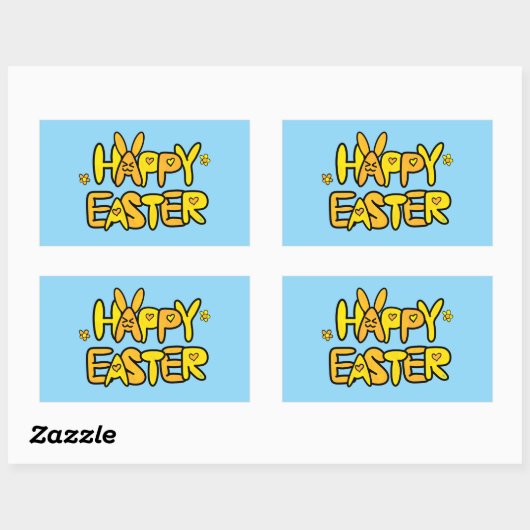 Happy Easter Sunny Springtime Rechthoekige Sticker (Vel)