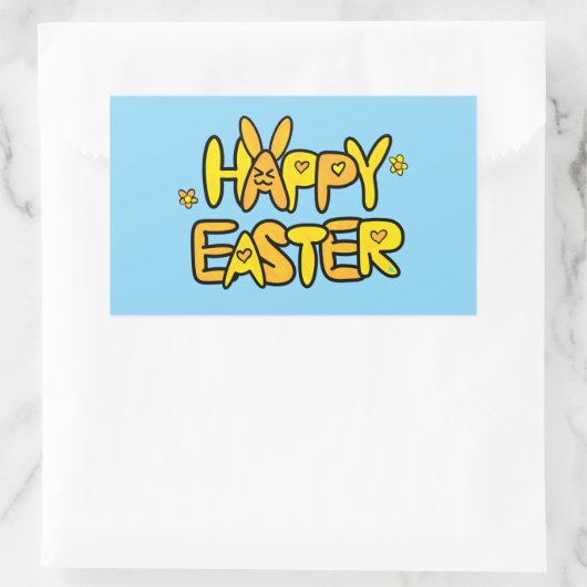 Happy Easter Sunny Springtime Rechthoekige Sticker (Tas)