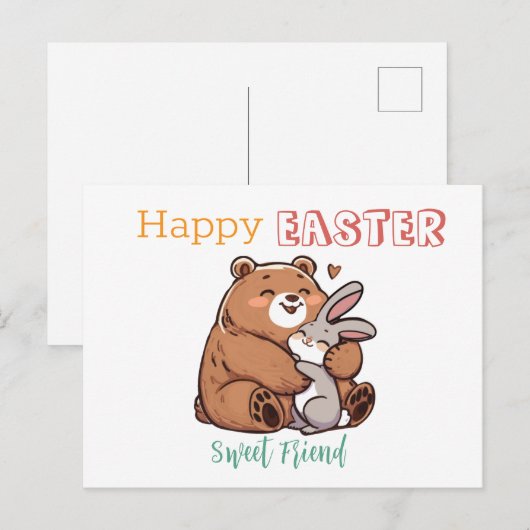 Happy Easter Sweet Friend Briefkaart (Voorkant / Achterkant)