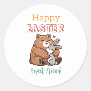 Happy Easter Sweet Friend Ronde Sticker