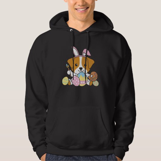 Happy Easter Sweet Jack Russell For Easter With Ea Hoodie (Voorkant)