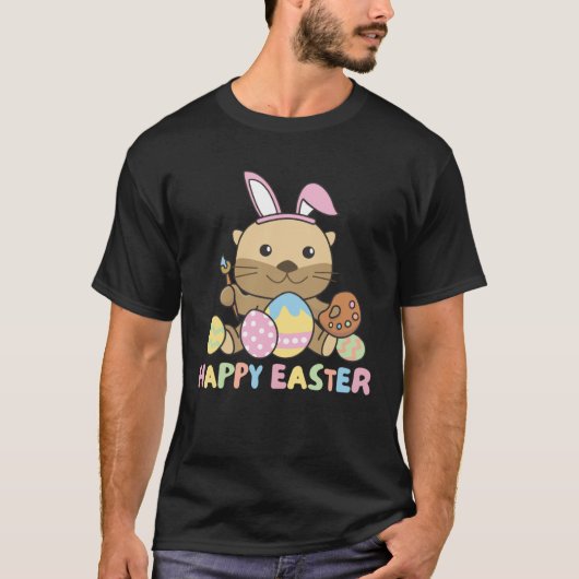 Happy Easter Sweet Otter For Easter With Easter Eg T-shirt (Voorkant)