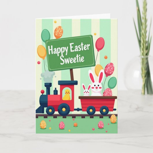 Happy Easter Sweetie Train Card Kaart (Voorkant)