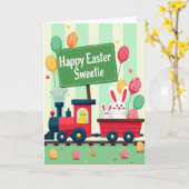 Happy Easter Sweetie Train Card Kaart (Gele Bloem)