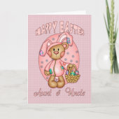 Happy Easter - Tante & Uncle - Schattigee teddybee Feestdagen Kaart (Voorkant)