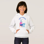 Happy Easter Tea Bunny Kinder Hoodie (Voorkant volledig)